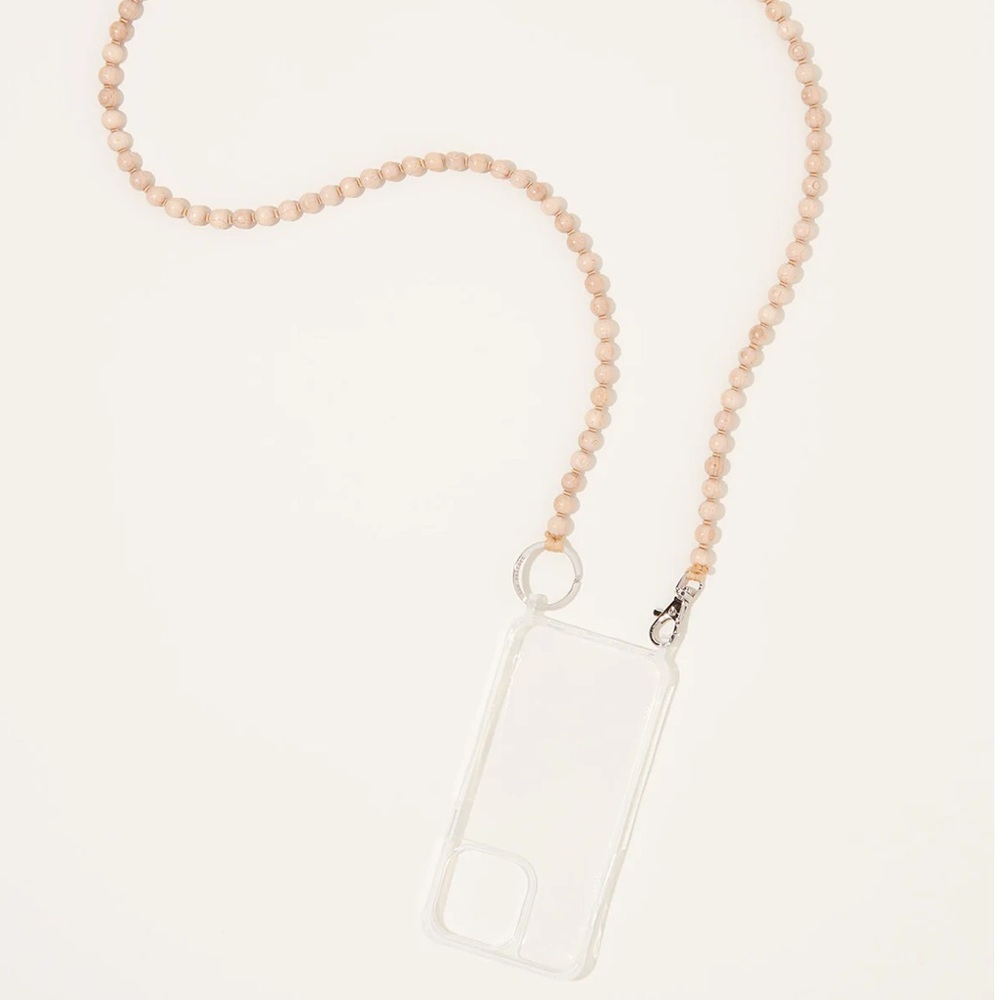 Brand new HANDYKETTE IPHONE case NECKLACE with natural beads - iPhone 13 Pro Max